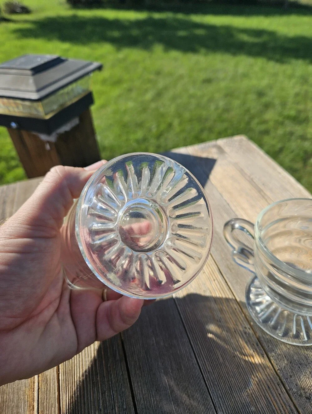 Vintage Indiana Glass Christmas Candy Pattern 624 Clear Footed Sugar and Creamer